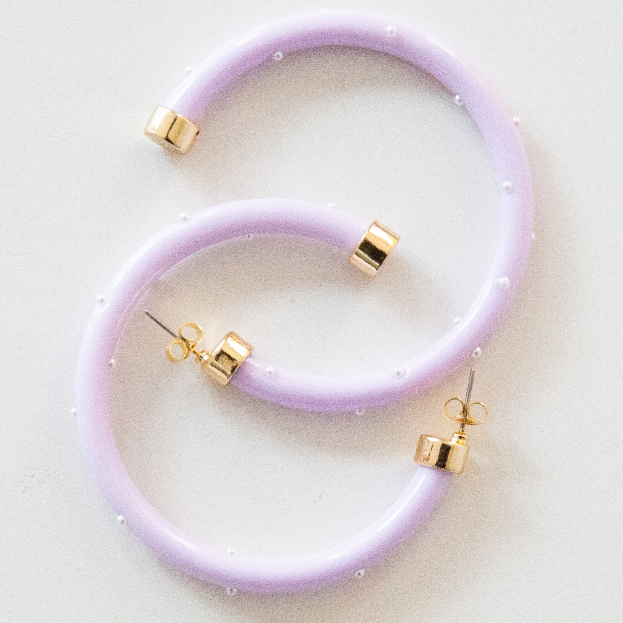 Hoops - Lavender with Pearls