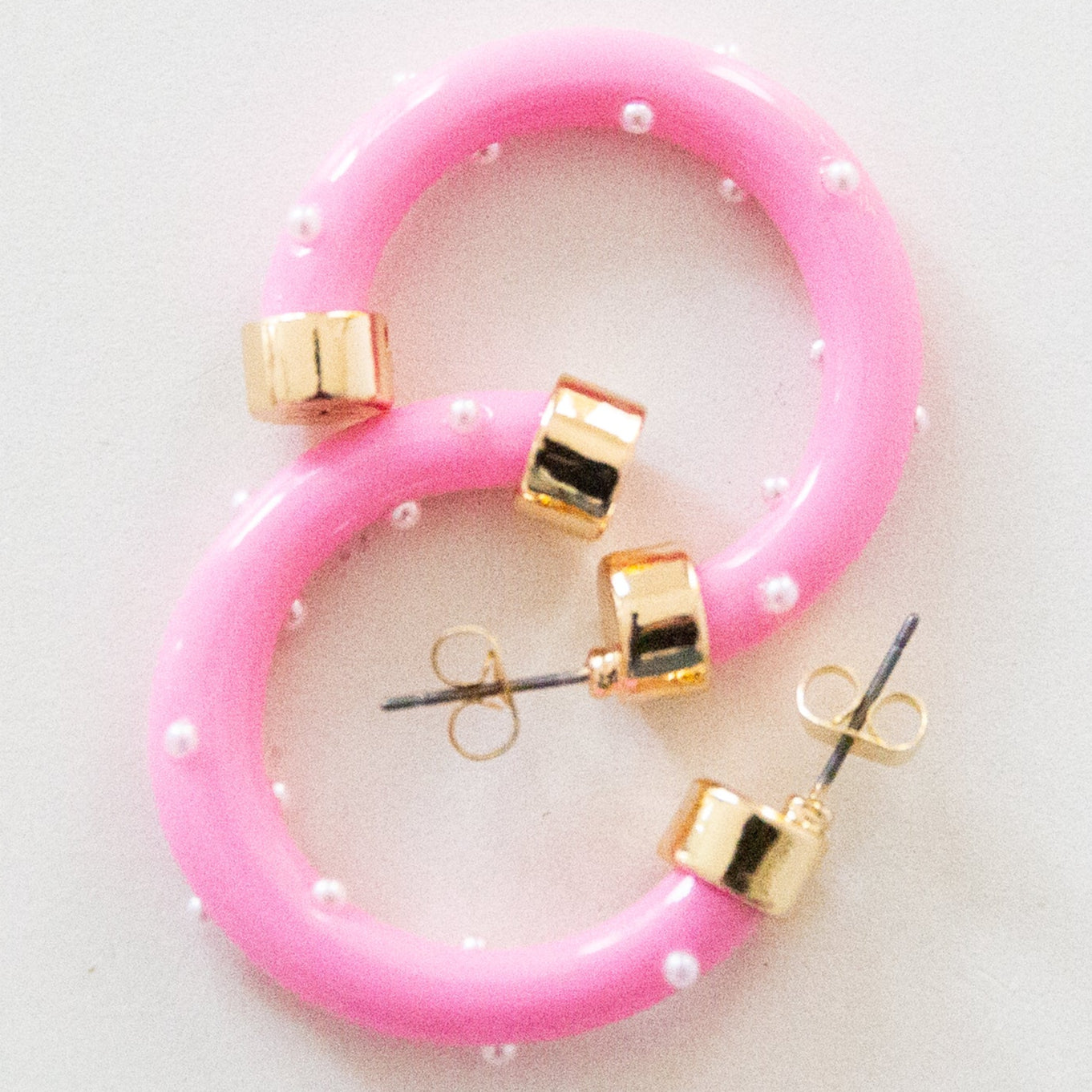 Mini Hoops - Bubble Gum with Pearls