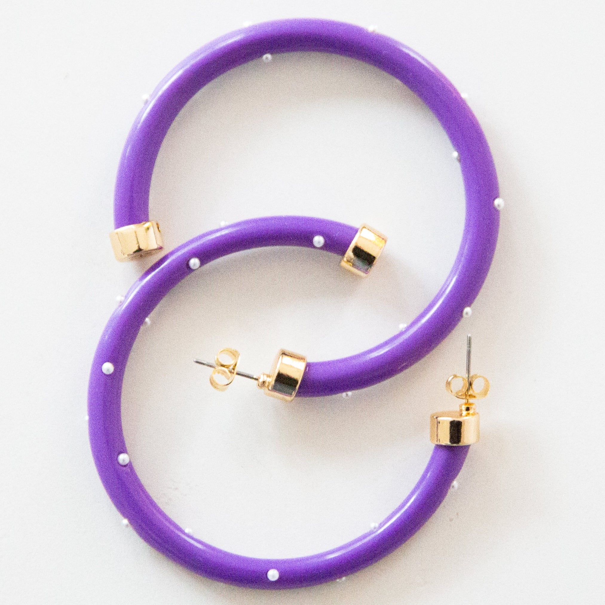 Hoops - Purple with Pearls